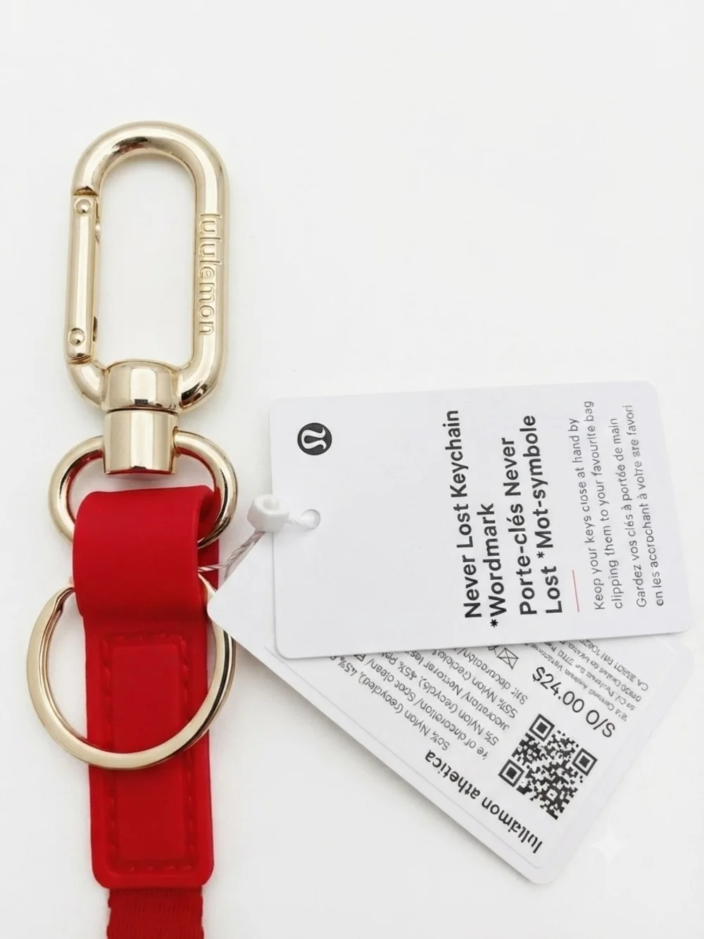 NWT Lululemon Never Lost Keychain Strap Wordmark 12in×2in Not SMALL!